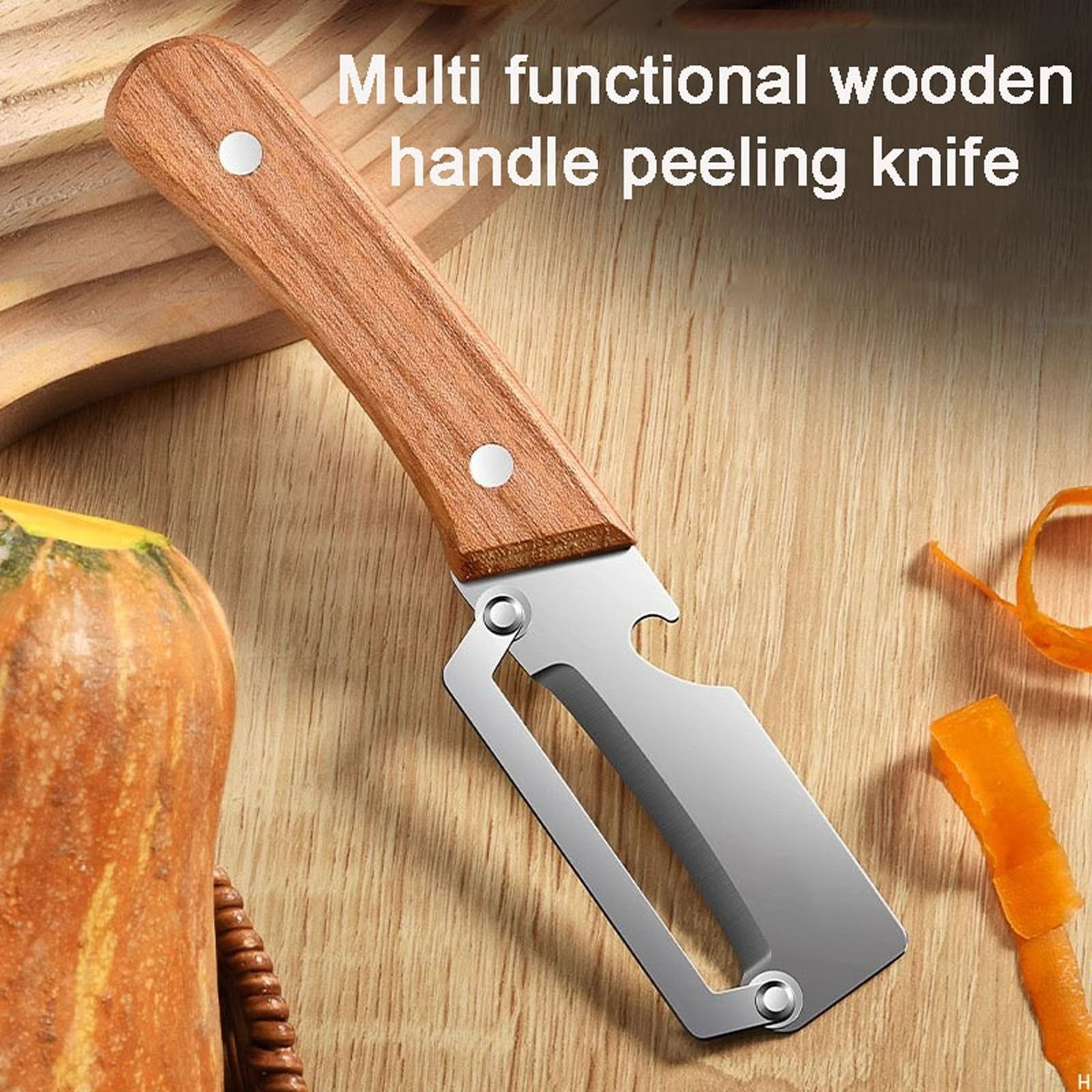Zero Snag Wooden Kitchen Tool, Zero Snag woodens Peeler, Multi-Functional Vegetable Peeler for Kitchen, 2026 New Stai... - Image 4
